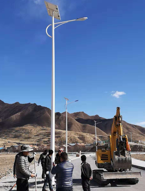 甘南碌曲10米向阳街道太阳能路灯项目